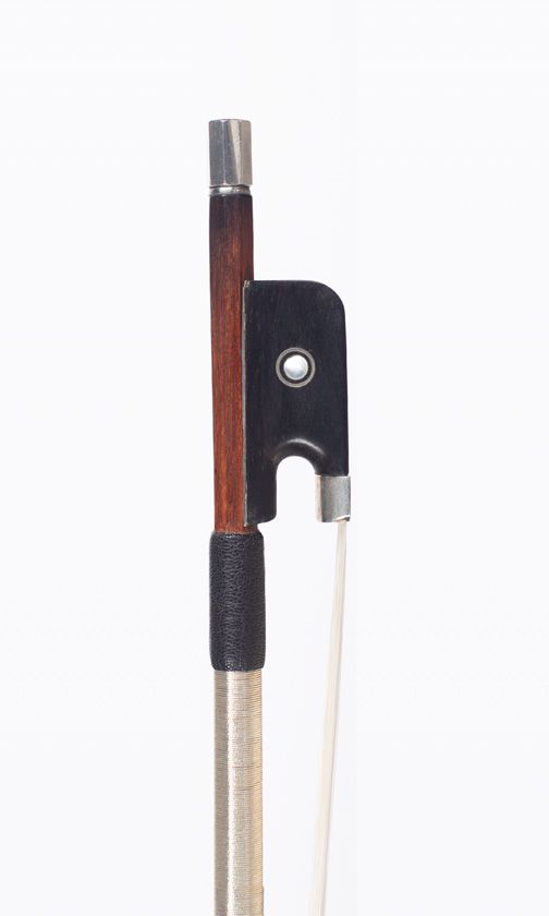 A silver-mounted violin bow, by Georges Barjonnet, France circa 1950