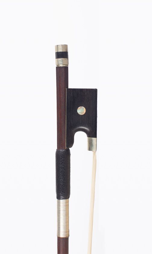 A nickel-mounted violin bow, France