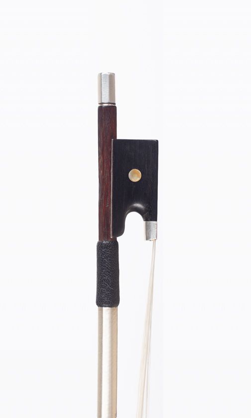 A silver-mounted violin bow by W. Herrmann