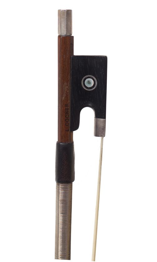 A silver-mounted violin bow, stamped L. Cocker