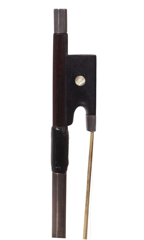 A silver-mounted violin bow, stamped Mary Cocker