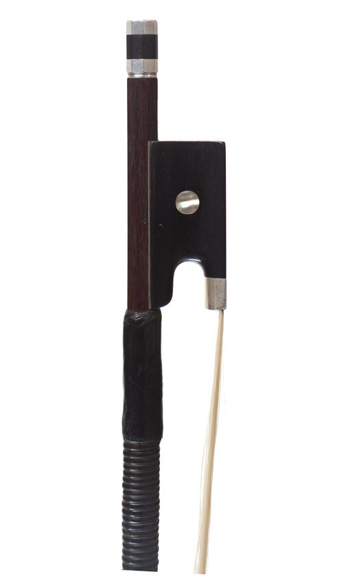 A silver-mounted violin bow by Albin Hums