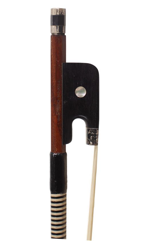 A silver-mounted cello bow branded Alfred Knoll