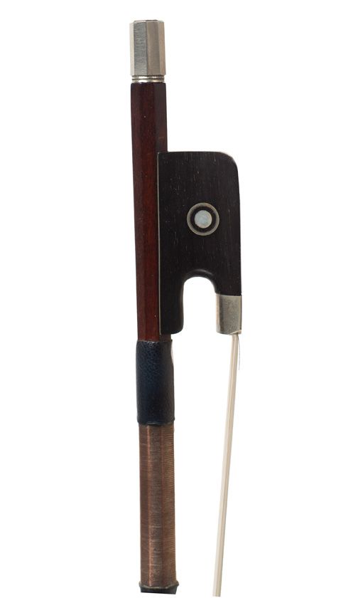 A nickel-mounted viola bow by Roger François Lotte, France