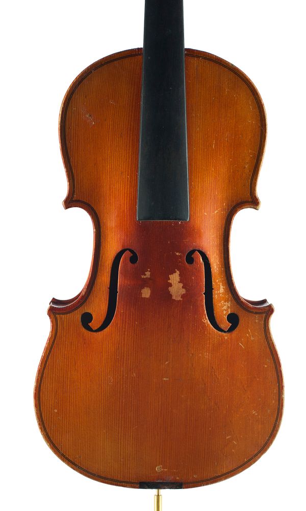 A half-sized violin, unlabelled