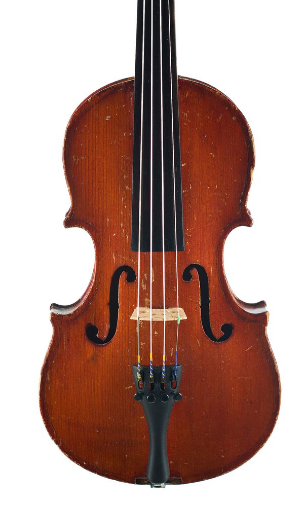 A quarter-sized violin, unlabelled