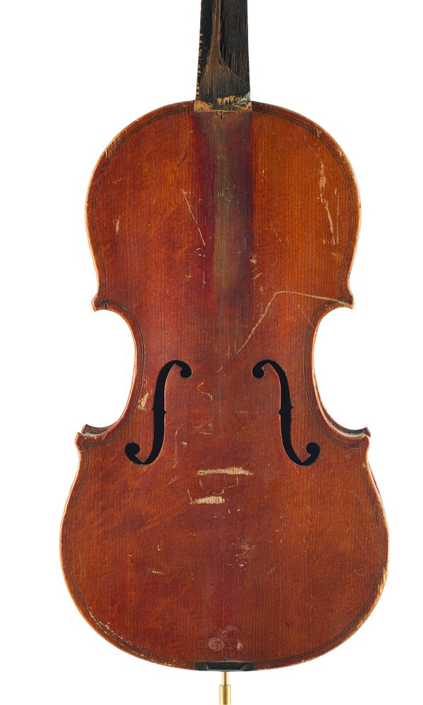 A quarter-sized violin, unlabelled