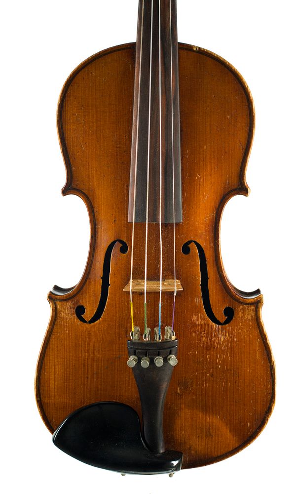 A three-quarter sized violin, unlabelled