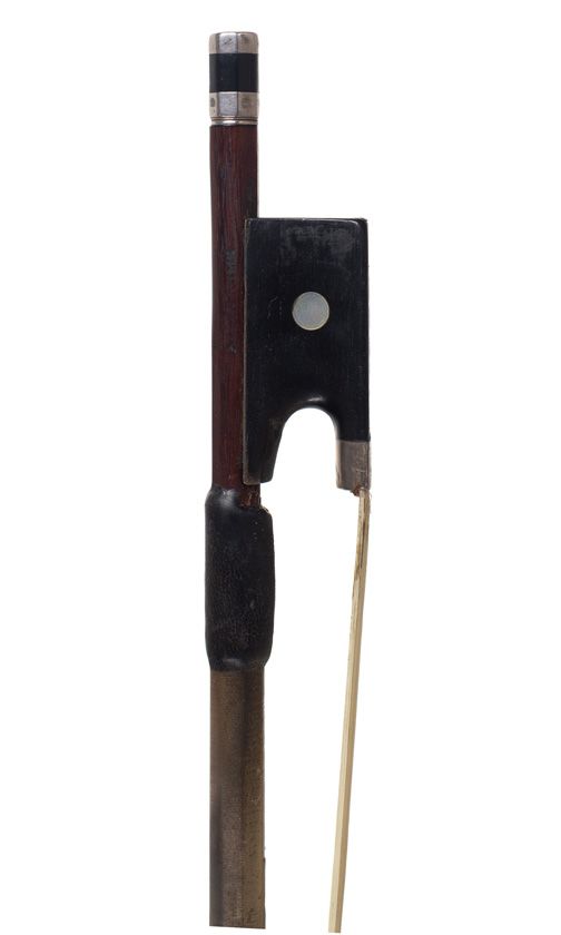 A silver-mounted violin bow, Workshop of Albin Hums