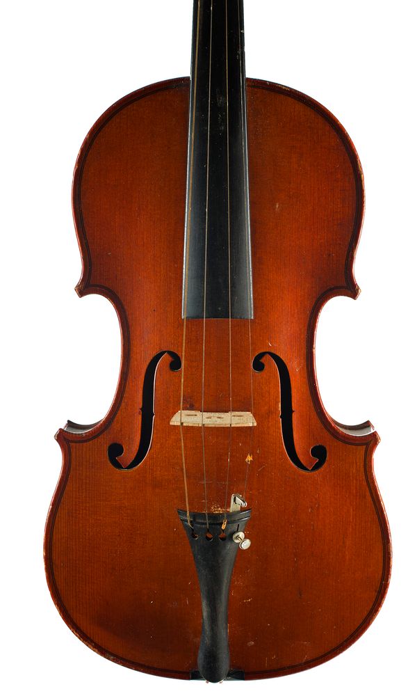 A violin, labelled Lutherie Artistique Jean-Baptiste Colin