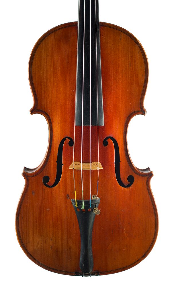 A violin, labelled JTL