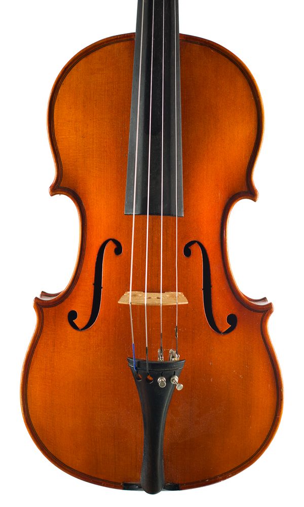 A viola, labelled Karl Bitterer