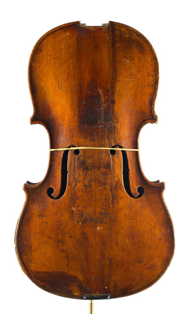 A three-quarter sized violin, labelled Joseph Guarnerius