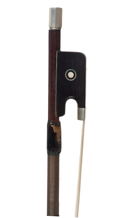 A nickel-mounted violin bow, France, circa 1920