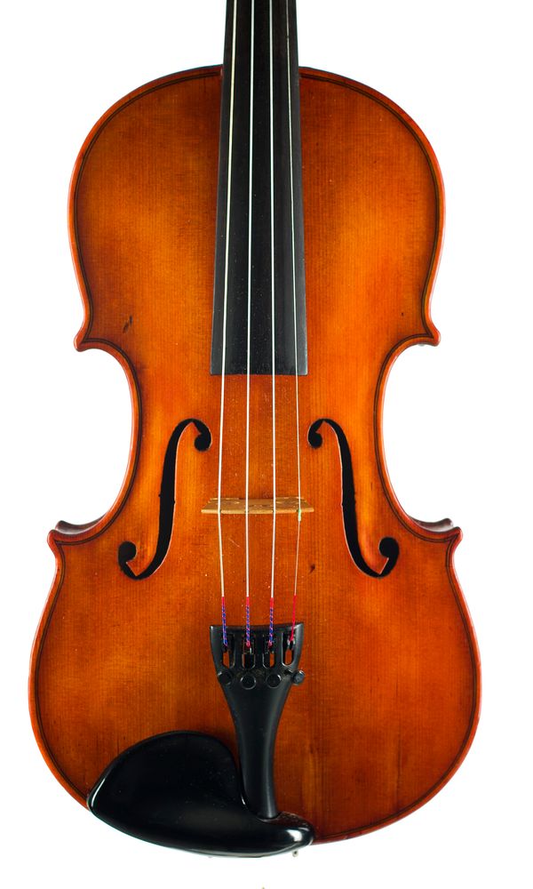 A violin, labelled Antonio Bassi Figlio