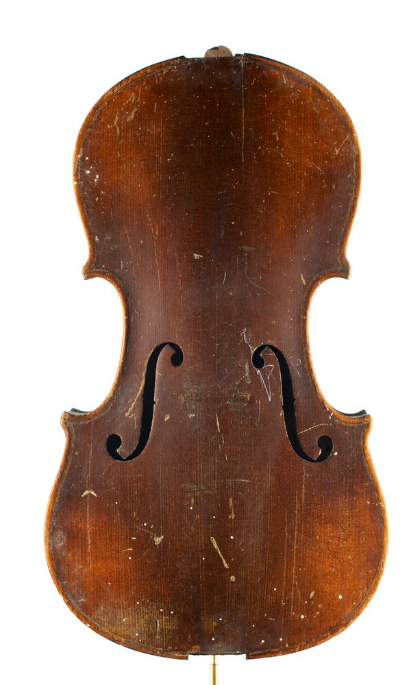 A violin, labelled Copy of Antonius Stradivarius
