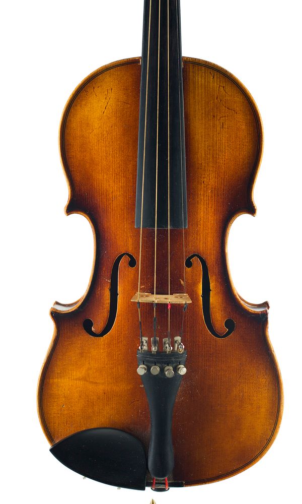 A three-quarter sized violin, labelled Antonius Stradivarius