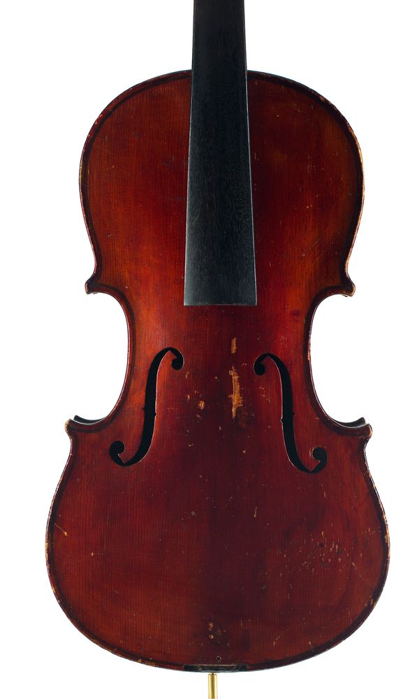 A violin, labelled Murdoch and Co. The Maidstone