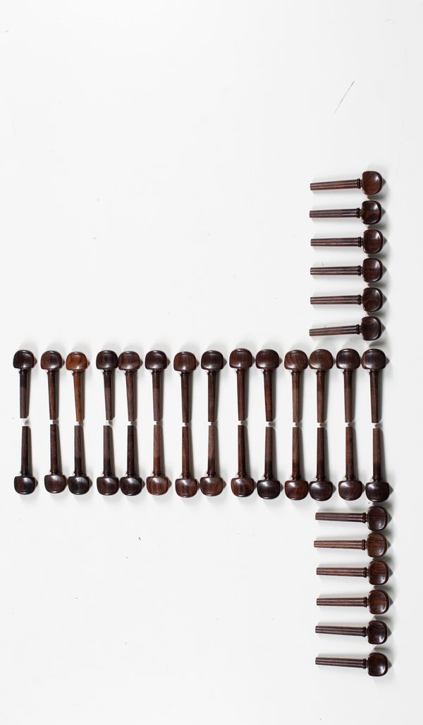 Forty violin pegs