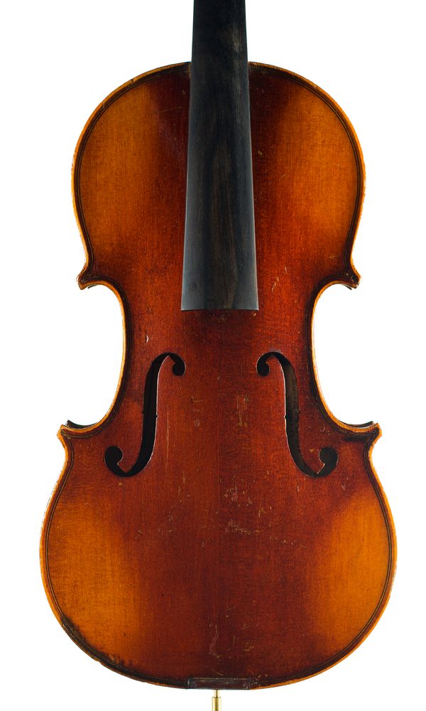 A violin, labelled El Maestro and Jerome Thibouville Lamy
