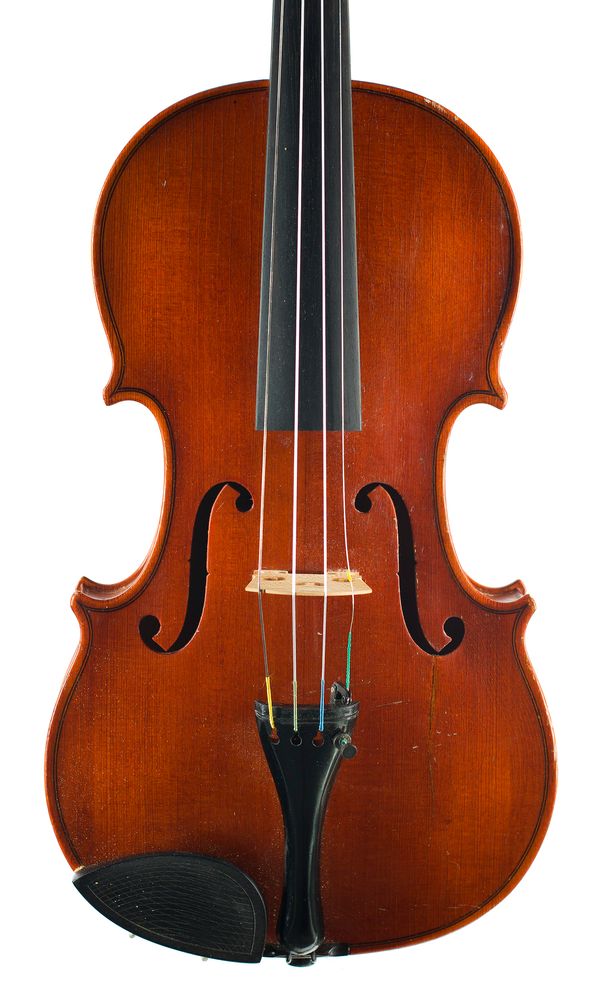 A three-quarter sized violin, labelled Franz Sander Nauheim, 1983