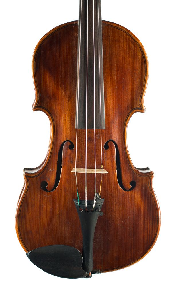 A violin, labelled C. F. Arvesen, Instrumentenmacher, Kjøbenhavn 1891
