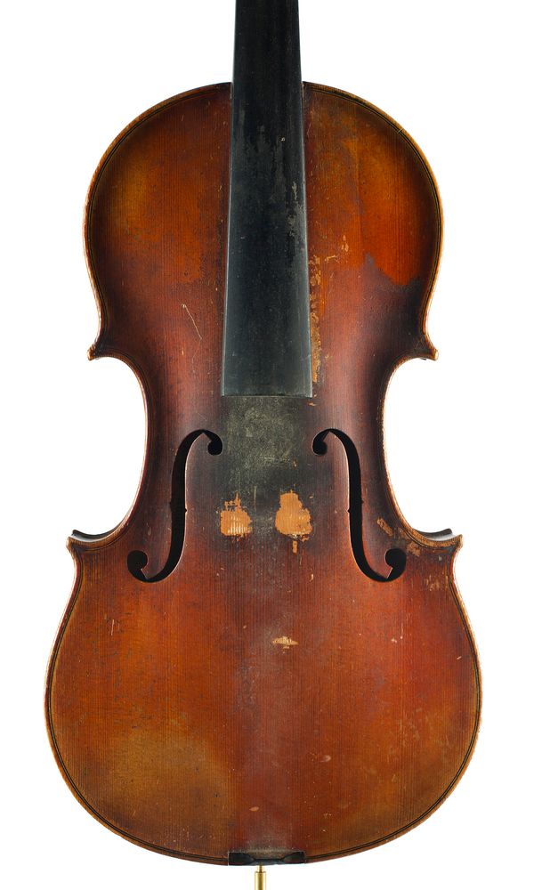 A violin, labelled Andrea Amati, Cremona