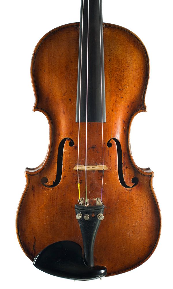 A violin, branded I.G.S.