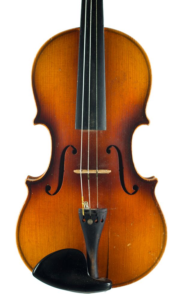 A three-quarter sized violin, labelled Antonius Stradivarius