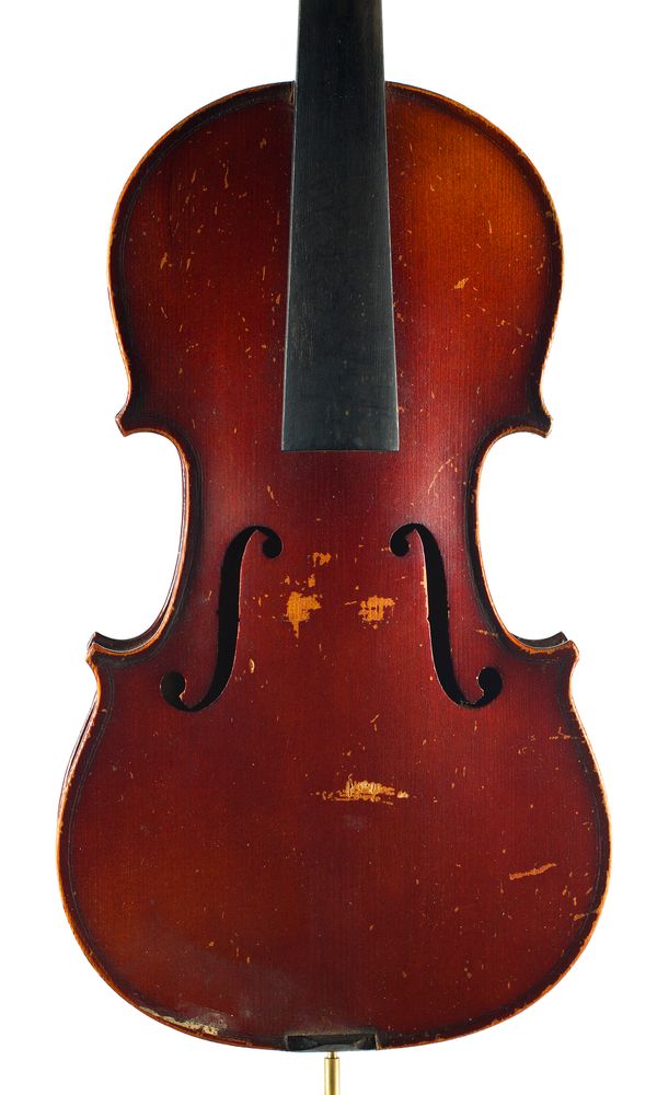 A three-quarter sized violin, unlabelled