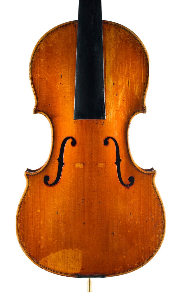 A violin, labelled Jos. Rauscher München