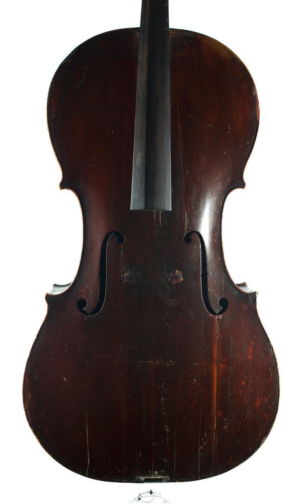 A cello, branded F. Contal, a Mirecourt