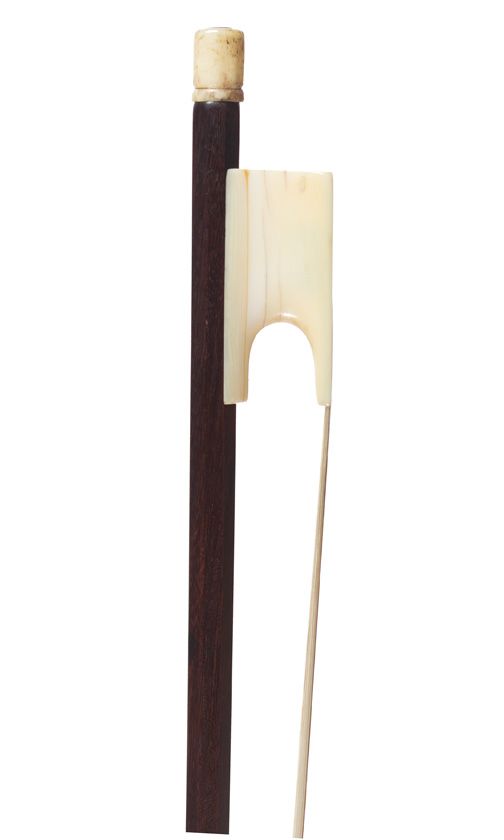 An ivory-mounted violin bow, stamped Norris