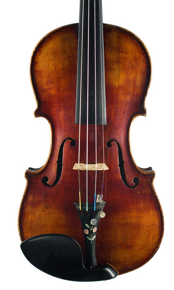 A violin, labelled Friedr. Aug. Glass