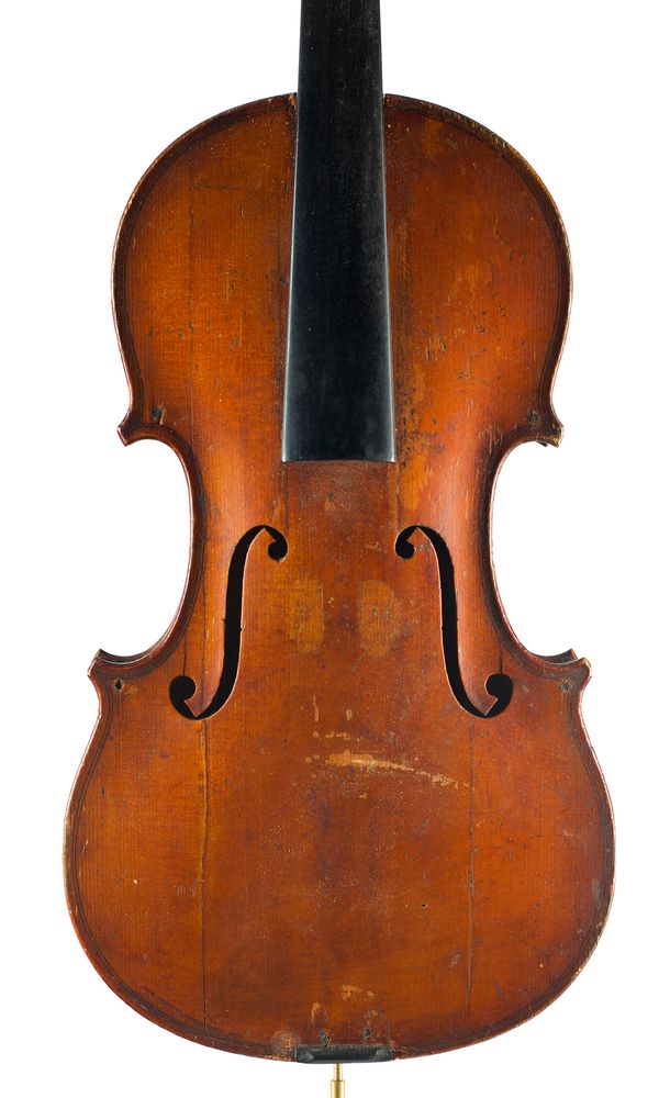 A violin, labelled Hawkes & Son