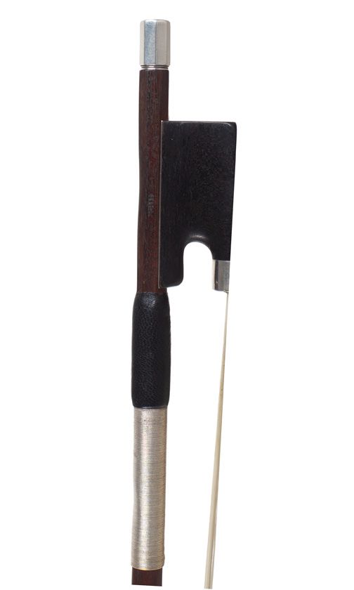 A silver-mounted violin bow by W. E. Hill & Sons, London