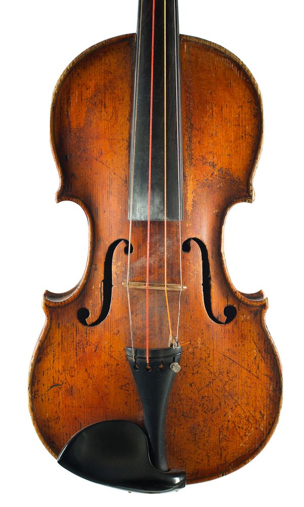 A violin, labelled Jacobus Stainer