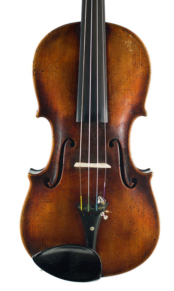 A violin, labelled Joh. Bapt. Schweitzer