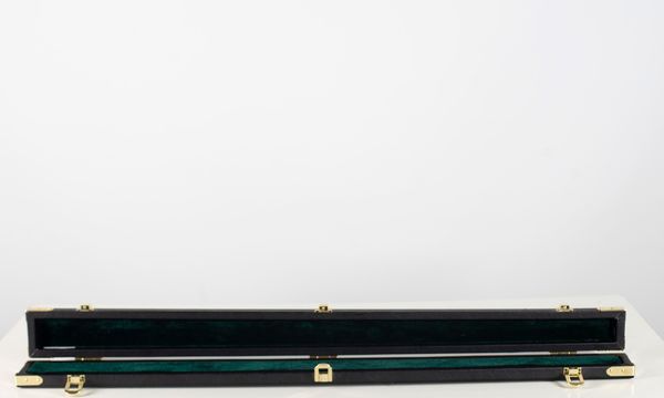 A bass bow case and a violin bow case, branded Gewa