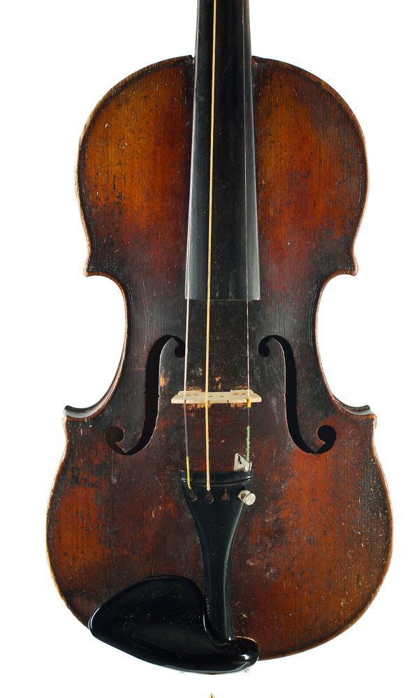 A violin, labelled Copie de Nicolaus Gagliano