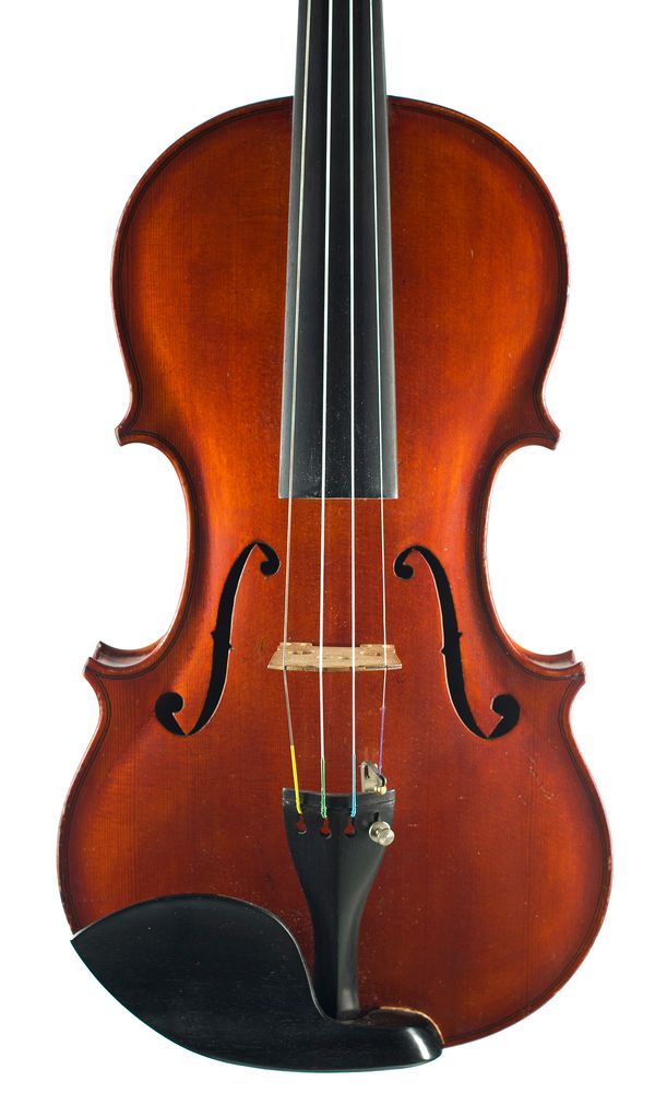 A violin, labelled Jack Monk