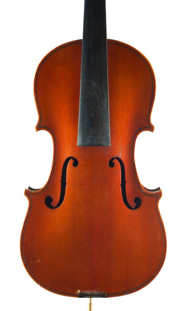 A half size violin, labelled Mi-Fin