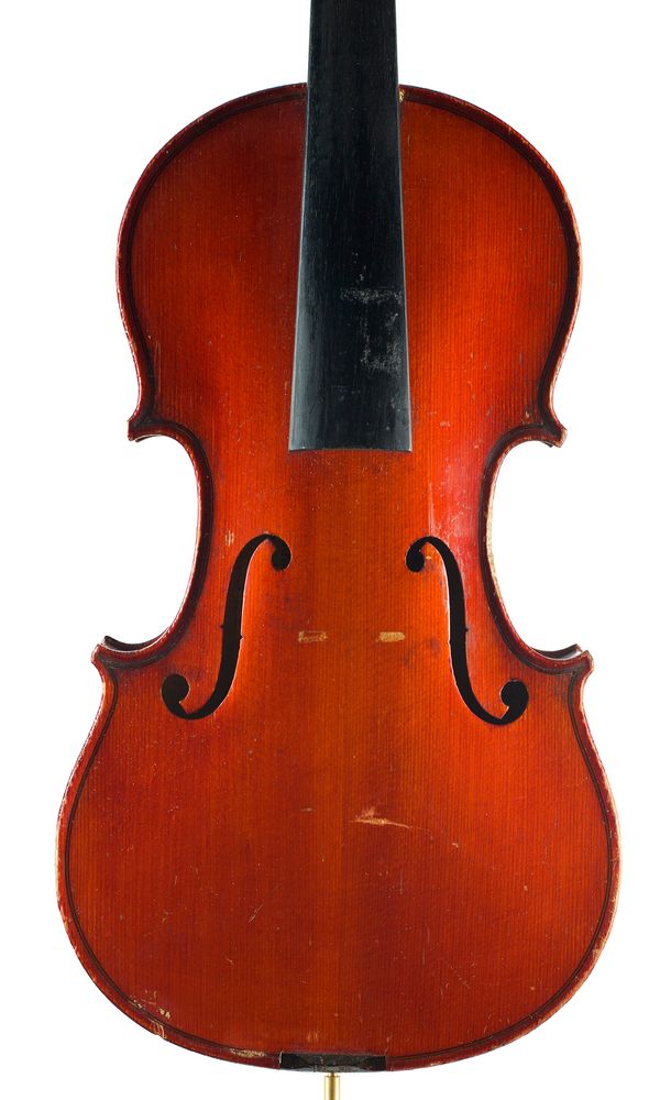 A three-quarter sized violin, labelled Antonius Stradivarius