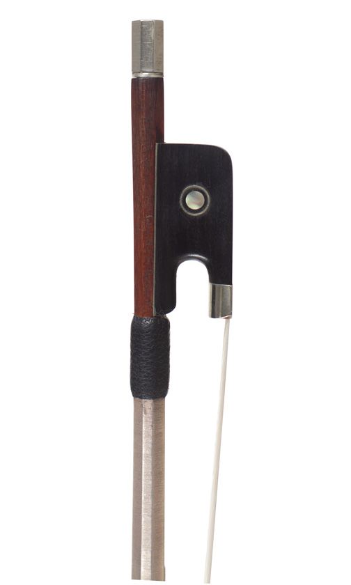 A nickel-mounted violin bow, France