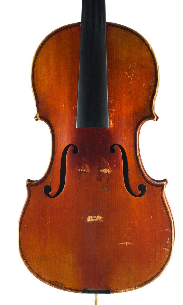 A three-quarter sized violin. unlabelled