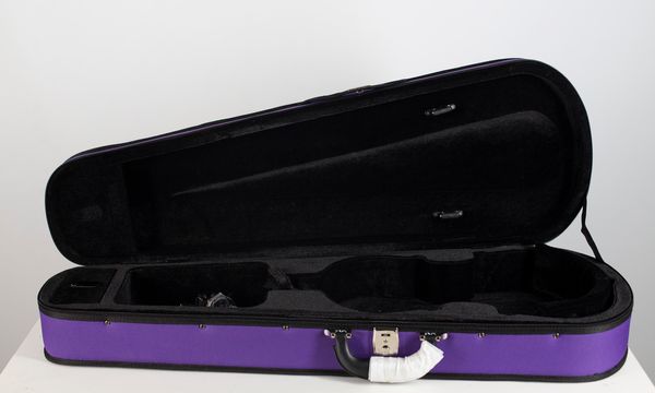 A purple viola case, branded JTL