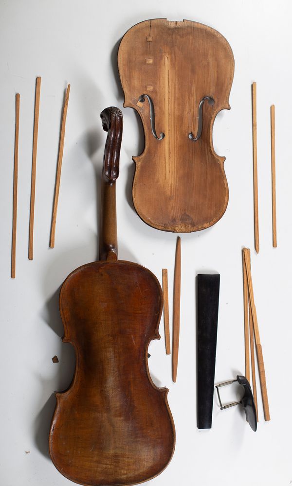 A Saxon violin for restoration.