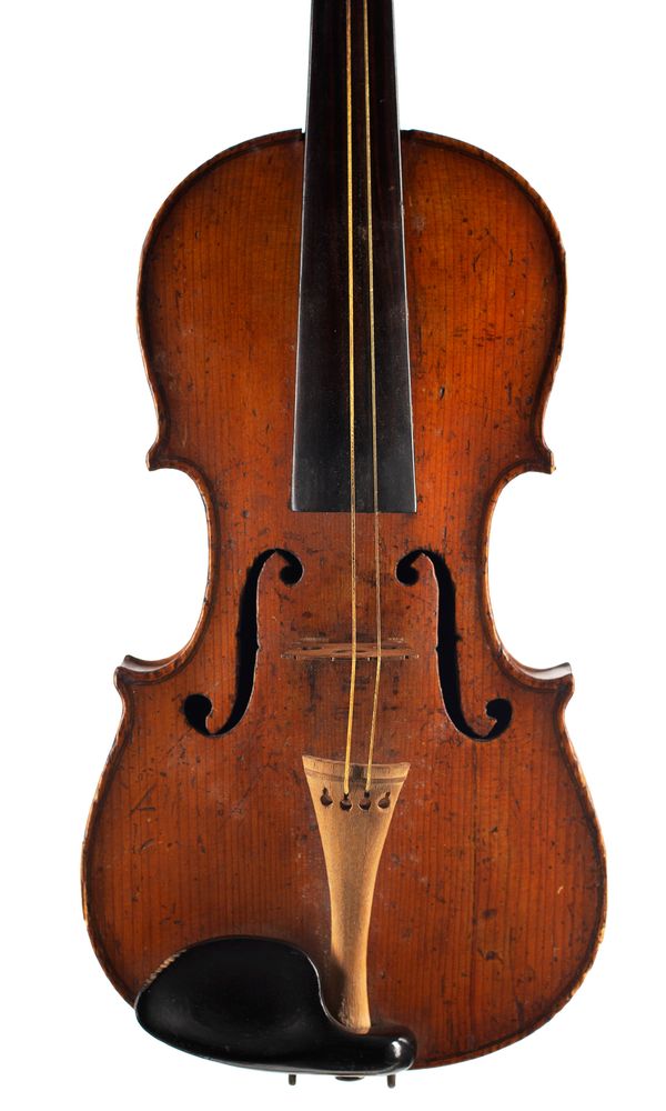 A half-size violin, labelled Antonius Stradivarius