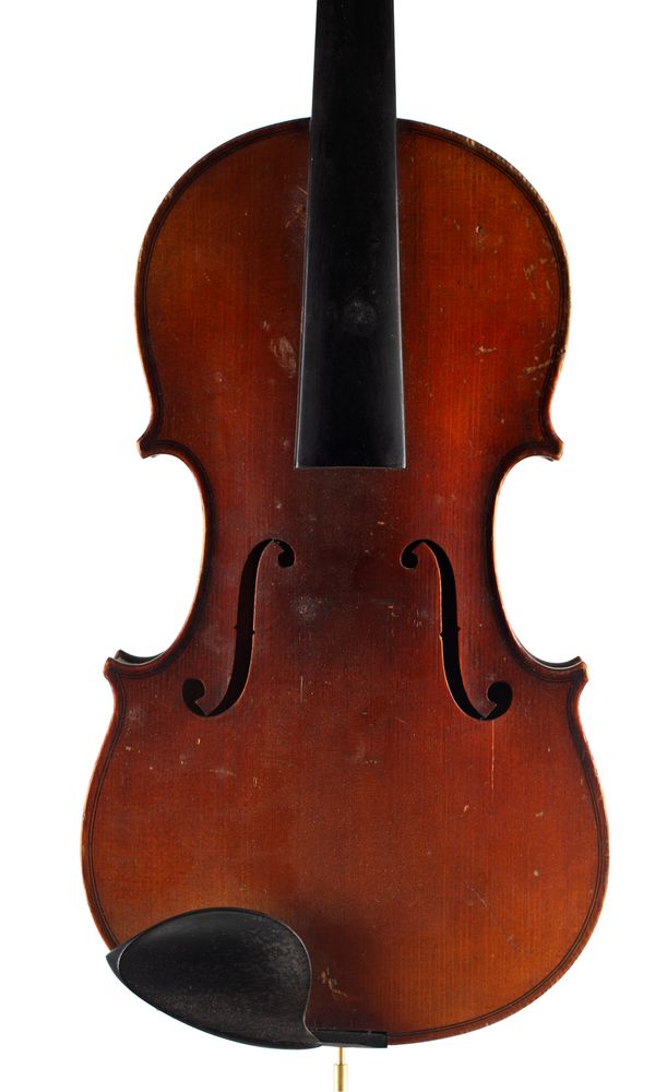 A seven-eighths sized violin, labelled Copie de Antonius Stradiuarius over 100 years old