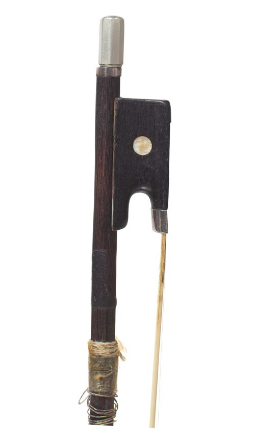 A silver-mounted self-rehairing violin bow, France